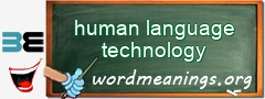 WordMeaning blackboard for human language technology